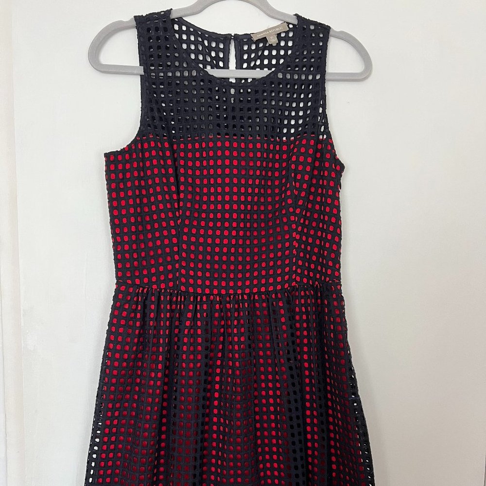 Banana Republic Navy & Red Dress in size 10